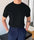 Knit T Shirt Men's Summer Round Neck T Shirt